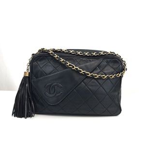 *1986 VINTAGE* Chanel 24k Gold Fringe CameraBag